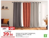 Rideau Occultant Thermique Alaska H.260 x L.140 cm - LEROY MERLIN à Épinay-sur-Seine Rideau Occultant Thermique Alaska H.260 x L.140 cm en promo chez LEROY MERLIN Épinay-sur-Seine à 39,90 €