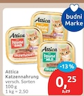 Katzennahrung Fein Pastete mit Rind von Attica für 0,25 € bei budni im Angebot Katzennahrung Fein Pastete mit Rind von Attica im aktuellen budni Prospekt