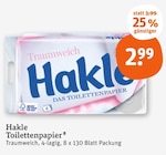 Toilettenpapier im Angebot bei tegut in München Toilettenpapier Angebote von Hakle bei tegut München für 2,99 €