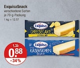 Käsekuchen im V-Markt Prospekt ExquisaSnack von Exquisa im aktuellen V-Markt Prospekt für 0,88 €