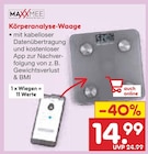 Körperanalyse-Waage im Angebot bei Netto Marken-Discount in Tübingen Körperanalyse-Waage Angebote von MAXXMEE bei Netto Marken-Discount Tübingen für 14,99 €
