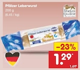 Pfälzer Leberwurst bei Netto Marken-Discount im Aichhalden Prospekt für 1,29 €