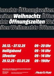 MediaMarkt Saturn Prospekt für Tessin: "Weihnachts Öffnungszeiten", 1 Seite, 19.12.2025 - 03.01.2026