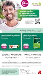 mea - meine apotheke Prospekt für Rendsburg mit 4 Seiten mea - meine apotheke Prospekt für Rendsburg: "Unsere August-Angebote", 4 Seiten, 01.08.2026 - 31.08.2026