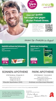 mea - meine apotheke Prospekt der KW 32 "Unsere August-Angebote" Aktueller mea - meine apotheke Prospekt "Unsere August-Angebote" Seite 1 von 4 Seiten