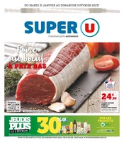 Catalogue Super U du moment, 31/01/2023 - 05/02/2023 Prospectus Super U en cours, "Foire au boeuf à prix bas",4 pages