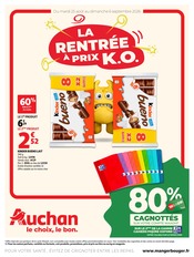 Prospectus Supermarchés Auchan Hypermarché en cours à Chasseneuil-du-Poitou et alentours, "LA RENTRÉE À PRIX K.O.", 48 pages, 25/08/2026 - 06/09/2026 Catalogue Supermarchés Auchan Hypermarché en cours à Chasseneuil-du-Poitou et alentours, "LA RENTRÉE À PRIX K.O.", 48 pages, 25/08/2026 - 06/09/2026