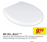 WC-Sitz „Basic“ im toom Baumarkt Prospekt WC-Sitz „Basic“ von  im aktuellen toom Baumarkt Prospekt für 9,99 €