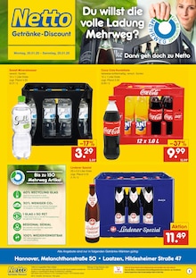 Coca Cola im Netto Marken-Discount Prospekt "DER ORT, AN DEM DU IMMER AUSGEZEICHNETE PREISE FINDEST." mit 2 Seiten (Laatzen)