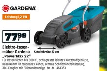 Elektro-Rasenmäher „PowerMax 32“ bei OBI in Bonn Elektro-Rasenmäher „PowerMax 32“ im Angebot bei OBI Bonn für 77,99 €