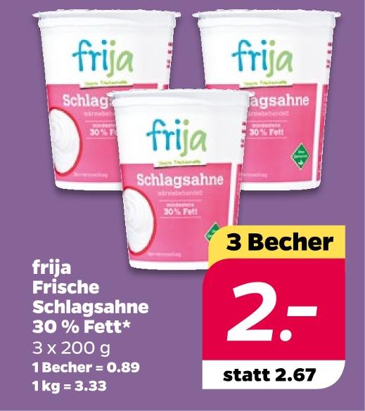 Frische Schlagsahne 30 % Fett