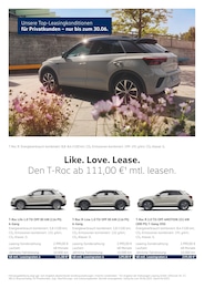 Volkswagen Prospekt für Ortenburg mit 1 Seite Volkswagen Prospekt für Ortenburg: "Like. Love. Lease.", 1 Seite, 15.04.2025 - 12.05.2025