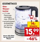 Glas-Wasserkocher im Netto Marken-Discount Prospekt Glas-Wasserkocher von GOURMETMAXX im aktuellen Netto Marken-Discount Prospekt für 15,99 €