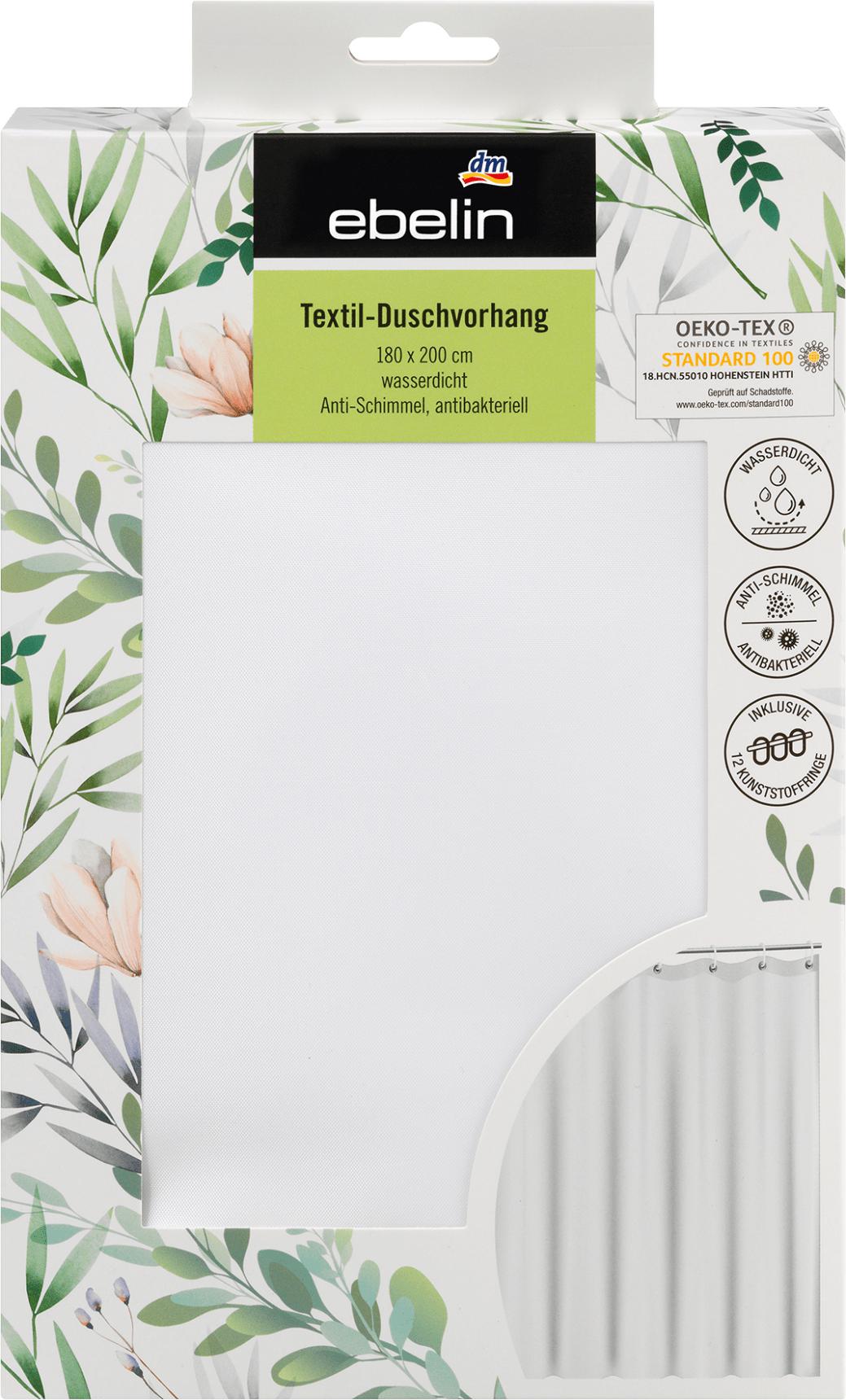 dm-drogerie markt Frose - Textil-Duschvorhang uni-farben weiß Textil-Duschvorhang uni-farben weiß Angebot bei dm-drogerie markt Frose im Prospekt Aktuelle Angebote
