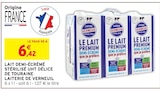 Lait Demi-Écrémé Stérilisé UHT Délice de Touraine - LAITERIE DE VERNEUIL en promo chez Intermarché Super Bourges à 6,42 €