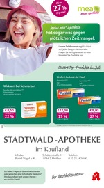 mea - meine apotheke Apotheken Prospekt der aktuellen Woche mit 4 Seiten, gültig von 01.07.2026 bis 31.07.2026, in Meißen und Umgebung Aktueller mea - meine apotheke Apotheken Prospekt in Meißen und Umgebung, "Unsere Juli-Angebote" mit 4 Seiten, 01.07.2026 - 31.07.2026