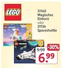 31140 Magisches Einhorn oder 31134 Spaceshuttle Angebote von Lego bei Rossmann Cottbus für 6,99 €