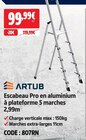 Escabeau Pro en aluminium à plateforme 5 marches 2,99 m - ARTUB en promo chez Screwfix Tourcoing à 99,99 €