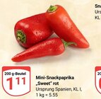 Aktuelle Paprika Angebote bei GLOBUS in Koblenz Aktuelles Mini-Snackpaprika 'Sweet' rot Angebot bei GLOBUS in Koblenz ab 1,11 €
