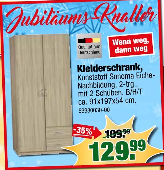 tejo's SB Lagerkauf Aschersleben - Kleiderschrank Kleiderschrank Angebot bei tejo's SB Lagerkauf Aschersleben im Prospekt 21 Jahre tejo's SB Lagerkauf