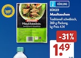 Maultaschen im ALDI SÜD Prospekt Maultaschen von BÜRGER im aktuellen ALDI SÜD Prospekt für 1,49 €
