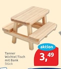 Wichtel Tisch mit Bank von Tanner für 3,49 € bei budni im Angebot Wichtel Tisch mit Bank von Tanner im aktuellen budni Prospekt