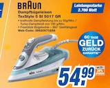 expert Höxter - Dampfbügeleisen TexStyle 5 SI 5017 GR Angebot im Prospekt Dampfbügeleisen TexStyle 5 SI 5017 GR bei expert im Höxter Prospekt für 54,99 €