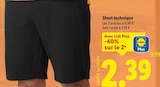 Short technique dans le catalogue Lidl