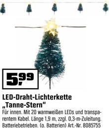 OBI Aalen - LED-Draht-Lichterkette „Tanne-Stern“ LED-Draht-Lichterkette „Tanne-Stern“ Angebot bei OBI Aalen im Prospekt "SCHMÜCK DICH GLÜCKLICH!"