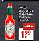 Original Red Pepper Sauce von Tabasco im aktuellen ALDI SÜD Prospekt für 1,99 €