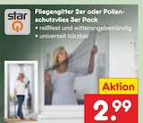 Fliegengitter 2er oder Pollenschutzvlies 3er Pack im Angebot bei Netto Marken-Discount in Pinneberg Fliegengitter 2er oder Pollenschutzvlies 3er Pack Angebote von star bei Netto Marken-Discount Pinneberg für 2,99 €