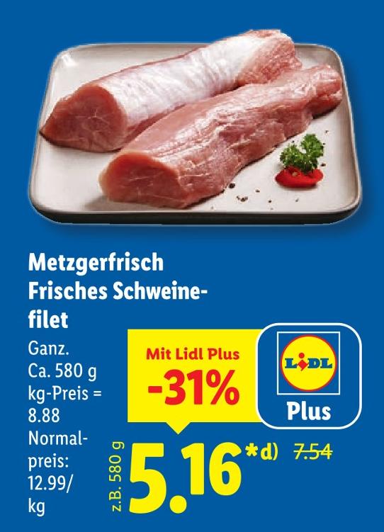 Frisches Schweinefilet