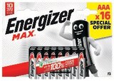 Lot de 16 piles alcaline max - ENERGIZER - U Express à Limoges Lot de 16 piles alcaline max - ENERGIZER en promo chez U Express Limoges à 7,69 €