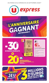 Catalogue U Express de la semaine 37, "U Express", page 1, 08/09/2026 - 20/09/2026 Prospectus U Express en cours, "U Express", page 1 sur 20