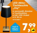 Globus-Baumarkt Schellweiler - LED Akku- Tischleuchte „Joy“ Angebot im Prospekt LED Akku- Tischleuchte „Joy“ bei Globus-Baumarkt im Schellweiler Prospekt für 7,99 €