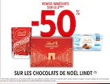 Promo -50% remise immédiate sur le 2ème sur les Chocolats de Noël LINDT à  dans le catalogue Intermarché à Milly-la-Forêt