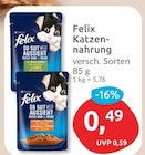 Katzennahrung von Felix für 0,49 € bei budni im Angebot Katzennahrung von Felix im aktuellen budni Prospekt