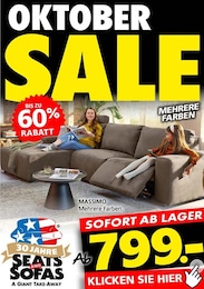 Seats and Sofas Prospekt für Bottrop: "OKTOBER SALE", 1 Seite, 19.10.2024 - 31.10.2024