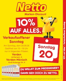 Aktueller Netto Marken-Discount Verden (Aller) Prospekt Netto Marken-Discount Verden (Aller) Prospekt "10% auf ALLES" mit 2 Seiten