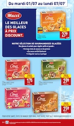 Prix et réduction Gâteau au chocolat surgelé dans le prospectus Aldi en cours Offre Gâteau au chocolat surgelé dans le catalogue Aldi du moment à la page 28