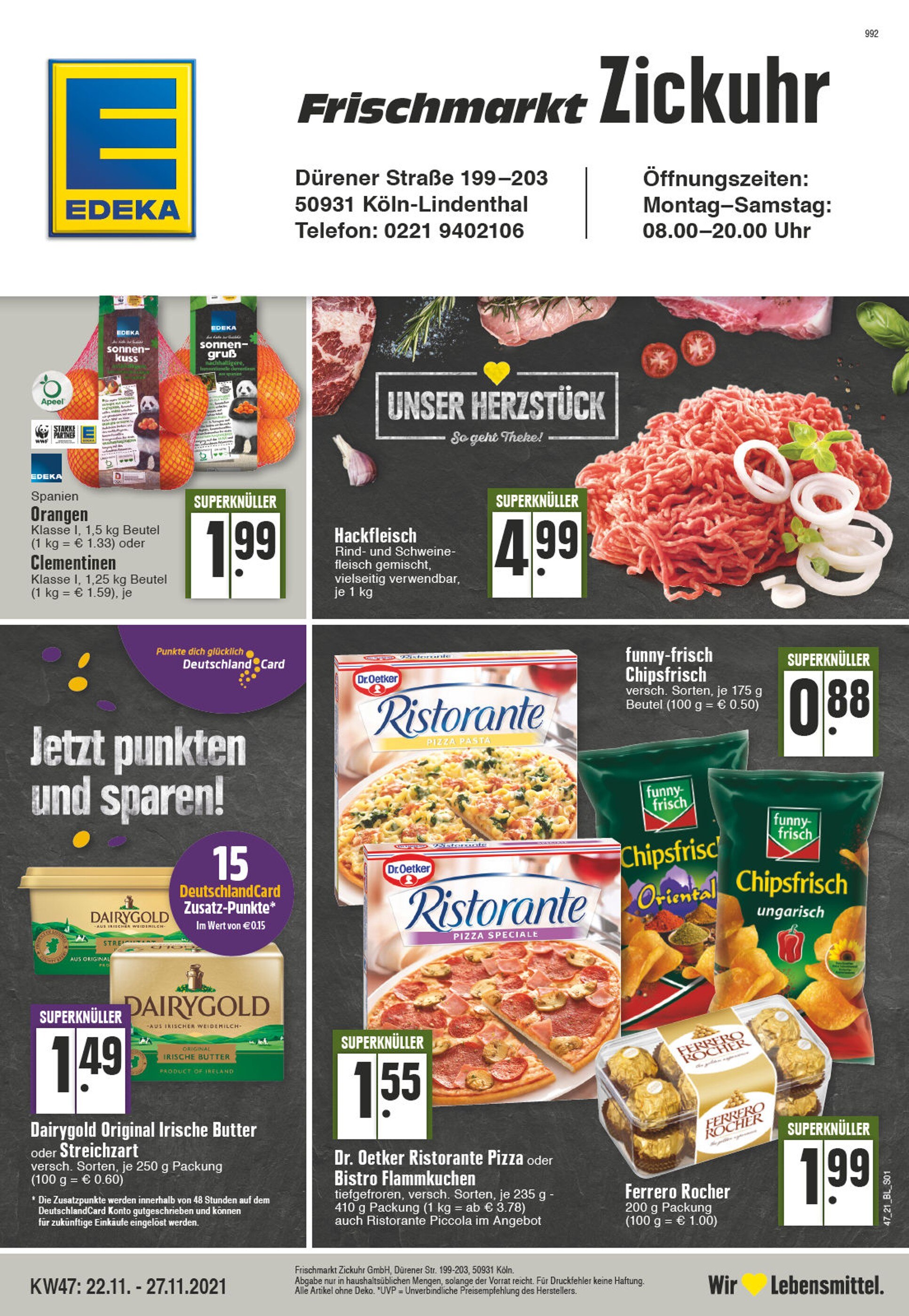 EDEKA Prospekt für Köln mit 24 Seiten EDEKA Prospekt für Köln: "Aktuelle Angebote", 24 Seiten, 22.11.2021 - 27.11.2021