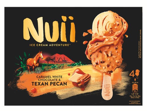 NUII Bâtonnets caramel white chocolate & texan pecan ou salted caramel & australian macadamia