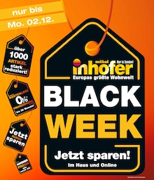 Möbel Inhofer Prospekt "BLACK WEEK" für Nagold, 20 Seiten, 20.11.2024 - 02.12.2024