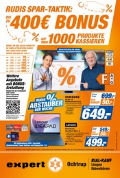 Fernseher im expert Prospekt in Hörstel Aktueller expert Prospekt mit Fernseher, "Top Angebote", Seite 1