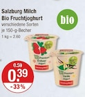 Bio Premium Erdbeer Joghurt von Salzburg Milch für 0,39 € bei V-Markt im Angebot Bio Premium Erdbeer Joghurt von Salzburg Milch im aktuellen V-Markt Prospekt