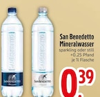 Mineralwasser sparkling von San Benedetto im aktuellen EDEKA Prospekt für 0,39 €