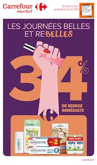 Prospectus Carrefour Market de la semaine "Les journées belles et rebelles" avec 1 pages, valide du 23/04/2024 au 12/05/2024 pour Vrasville et alentours