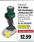 20-V-Akku-LED-Handlampe Lichtstrom: max. 280 lm. von PARKSIDE für 12,99 € bei Lidl im Angebot 20-V-Akku-LED-Handlampe Lichtstrom: max. 280 lm. von PARKSIDE im aktuellen Lidl Prospekt