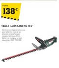 Promo Taille haies sans fil 18 v à 138,00 € dans le catalogue Tout Faire à Nolay