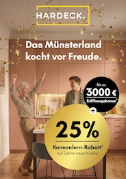 Möbel & Einrichtung Prospekt von HARDECK in Havixbeck Aktueller HARDECK Möbel & Einrichtung Prospekt für Havixbeck: Das Münsterland kocht vor Freude. mit 1} Seite, 30.03.2026 - 06.04.2026